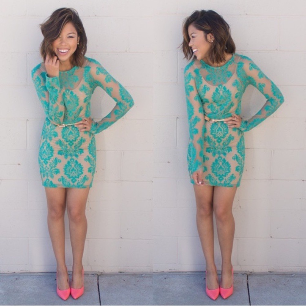 Honey Punch lace bodycon dress,